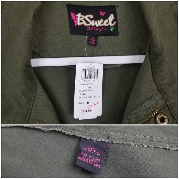 B Sweet Zip Up Collared Vest Size Medium - Picture 3 of 7